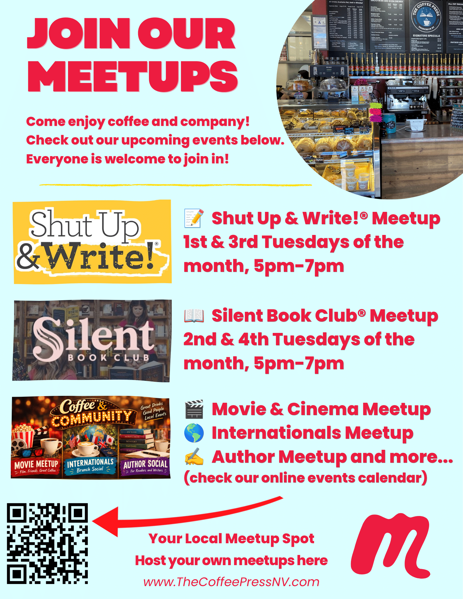 Join Our Meetups at TheCoffeePressNV